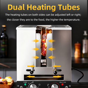 فرن شواء كهربائي دريم لافي 800 من الفولاذ المقاوم للصدأ بـ 8 صواني، 1800 واط، مؤقت 90 دقيقة، تسخين مزدوج الجوانب، سهل التنظيف، تسخين ثلاثي الأبعاد، 220 فولت/110 فولت - Product Image 3