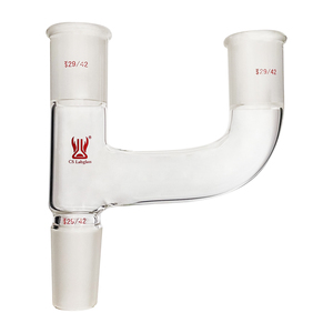 CS perangkat kaca laboratorium gelas distilasi Claisen adaptor kaca borosilikat <span class=keywords><strong>3</strong></span> cara adaptor konektor - Product Image 1