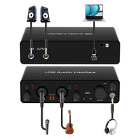 Ensemble de microphone de studio à condensateur professionnel, casque de monitoring, kit d'interface audio USB, carte son, enregistrement de podcast