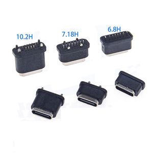 Connecteur femelle Type-C 16 broches étanche IP67, montage sur panneau SMT/DIP avec 4 broches de fixation et joint torique, hauteur 6,8/7,2/10,2 mm en option - Product Image 3