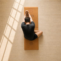 Tapis de yoga en liège naturel imprimé par transfert thermique 4mm 5mm, personnalisable avec logo OEM ODM, vente en gros LEECORK