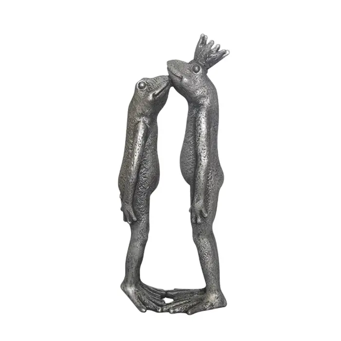 Estatuilla de resina para abrazar ranas, estatua de ranas besándose, decoración de rana para parejas
