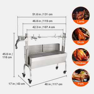 Barbecue rotatif extérieur robuste WeWork pour rôtir cochon, agneau, poulet, 50W, 132LBS - Product Image 4