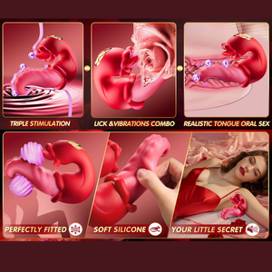 4 In 1 Thrusting lidah <span class=keywords><strong>Vibrator</strong></span> 10 bergetar mulut Licking klitoris <span class=keywords><strong>Vibrator</strong></span> mengisap klitoris Stimulator G Spot mainan seks dewasa - Product Image 4