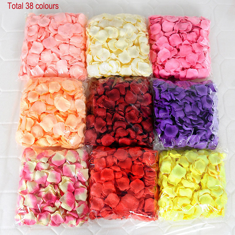 Hot Sell Artificial Rose Petals Satin Petals Silk Rose Petals For Wedding Decorations