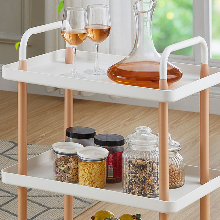 3 Tier Bathroom Kitchen Storage Cart With Wheels Plastic PP