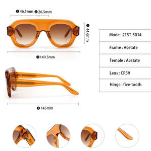 نظارات شمسية فاخرة عالية الجودة للبيع بالجملة، نظارات شمسية كبيرة الحجم موديل 2024 عصرية للرجال والنساء - Product Image 2