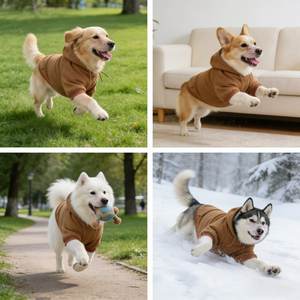 애완동물용 솔리드 코튼 스포츠 따뜻한 세탁 가능 편안한 맞춤형 후드티 블랭크 스타일 강아지 옷 소형 애완동물용 봄철 인기 상품 - Product Image 4