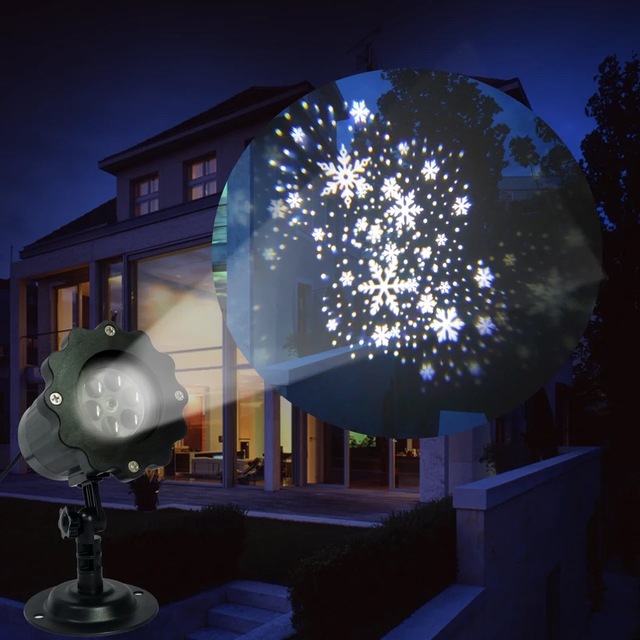 220V IP65 Waterproof LED Christmas Projector Outdoor Lights with Dynamic Snowflakes Pattern Dimmable 2-Year Warranty