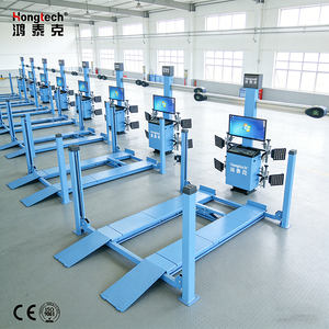 Promo Panas Hongtech Lift Mobil 4 Tiang dengan Peralatan Perataan Roda 3D & Wheel Balancer Set Lengkap 250W 130RPM untuk Bengkel Mobil - Product Image 2