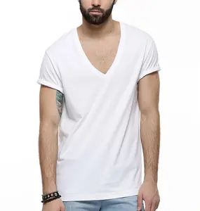 China wholesale fashion style much more longer v neck oversize t shirt unisex t shirt manufacturer