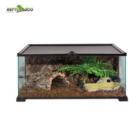 2025 REPTIZOO حوض زواحف زجاجي/معدني/بلاستيكي قابل لإعادة الاستخدام وقابل للطي سعة 10 جالون (37.9 لتر) للثعابين والليوبارد الجيكو والسحالي