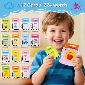 Lecteur <span class=keywords><strong>de</strong></span> cartes flash multilingues <span class=keywords><strong>pour</strong></span> enfants, allemand, espagnol, <span class=keywords><strong>français</strong></span>, langues étrangères, éducation précoce, insertion <span class=keywords><strong>de</strong></span> cartes, jouet d'apprentissage - Product Image 1