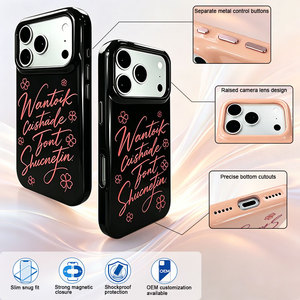 Étui de téléphone en cuir PU avec impression artistique de <span class=keywords><strong>lettres</strong></span> pour iPhone 18 Pro Max, protection antichoc avec coussin d'air, protection de l'écran et de l'objectif, découpes précises - Product Image 5