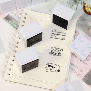 منتجات جديدة ترويجية تصميم مجمع سهل التخزين ختم كتلة البناء حر الحبر إضافة طوابع للمجلة - Product Image 2