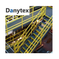 Marches en treillis de fibre de verre moulé industriel Danytex, marches d'escalier avec surface granuleuse