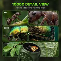 Rechargeable 1000x Handheld Pocket Digital Microscope Multi Color Portable Magnifier for Children STEM Learning