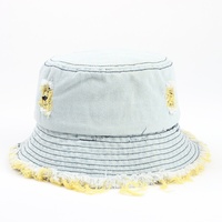 Chapeau Bob en Jean Déchiré et Effiloché Style Coréen pour Femme, Protection Solaire Colorée, Respirant, Quatre Saisons, pour Adulte