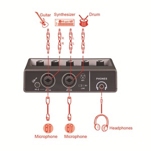 TEYUN Q16 Tarjeta de Sonido USB Transmisión en Vivo Guitarra Eléctrica Monitor de Canto Grabación PC Estudio Monitoreo de Grabación Sonido DE LA Computadora - Product Image 4