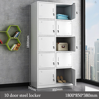 Casiers de gym métalliques à 10 portes, multifonctionnels, avec serrure à clé, pour mobilier de bureau, casiers pour le personnel d'entreprise, couleur RAL personnalisée, garantie 5 ans