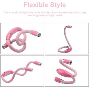 <b>LED</b> Neck Reading Light Rechargeable USB 3 Brightness Levels Flexible Silicone Arms For <b>Bed</b> Reading - Product Image 4