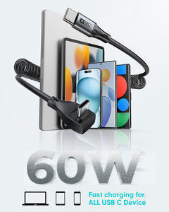 SUNGUY 60W Retractable USB <b>C</b> Fast <b>Charging</b> <b>Cable</b> Data <b>Cable</b> USB-<b>C</b> Charger for Mobile Phone Laptop Car - Product Image 4