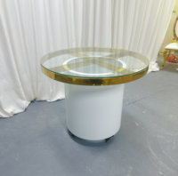 Table à gâteau de luxe en acier inoxydable doré, directement de l'usine, pour mariage, banquet, réception d'hôtel