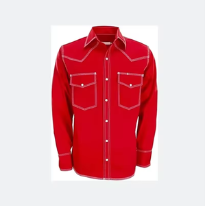 2024 Western 100% Cotton Long Sleeve Men <strong>Shirt</strong> NFPA2112/CAT2 Flame Resistant FR <strong>Shirts</strong> for <strong>Welding</strong> - Product Image 3