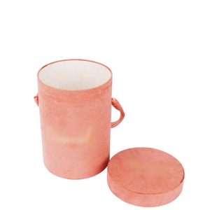 Trà Bao Bì Ống Nhung Hộp Giấy Tròn Màu Hồng Sinh Thái Thân Thiện Tùy Chỉnh Trung Quốc Với Ribbon Xử Lý Nắp + Bìa Dưới Handmade Kexin - Product Image 1