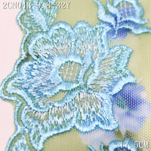 Bordure en dentelle brodée jaune <span class=keywords><strong>de</strong></span> 17 cm, motif rose bleue, en tulle imprimé extensible écologique <span class=keywords><strong>de</strong></span> haute qualité, pour <span class=keywords><strong>soutien</strong></span>-<span class=keywords><strong>gorge</strong></span> féminin - Product Image 3