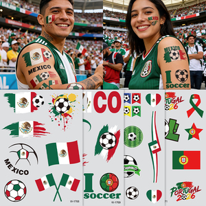 Tatuajes Temporales Divertidos de Alta Calidad con Logotipo Personalizado de la Copa Mundial 2026 y Bandera Nacional, Resistentes al Agua y al Sudor, No Tóxicos - Product Image 4