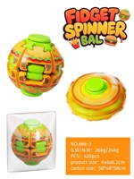 Balle anti-stress 3D transfrontalière de Noël à presser et à tourner, spinner coloré pour les doigts, jouet de décompression en plastique, vente en gros