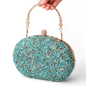 <span class=keywords><strong>Bolso</strong></span> de Noche con Pedrería en Oferta, <span class=keywords><strong>Bolso</strong></span> de <span class=keywords><strong>Fiesta</strong></span> con Decoración de <span class=keywords><strong>Piedras</strong></span> Redondas, <span class=keywords><strong>Bolso</strong></span> Cheongsam con Asa - Product Image 4