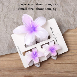مشابك شعر بتصميم زهرة البلوميريا الأنيقة الأكثر مبيعًا، طقم من 3 قطع، مشابك بتصميم هاواي، مشابك شعر لطيفة غير قابلة للانزلاق على شكل زهرة - Product Image 4
