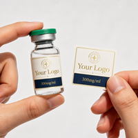 Étiquettes autocollantes personnalisées en vinyle imperméable avec estampage à chaud doré pour flacons de peptides de 3 ml, 5 ml, 10 ml, avec logo, pour imprimante OEM