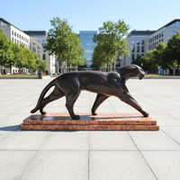 Statue de léopard abstraite en bronze grandeur nature sur le thème des animaux, artisanat métallique, à vendre