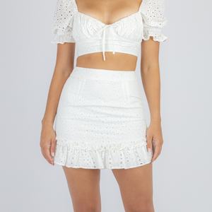 Conjunto de Lino Casual para Mujer, Estilo 2025, a la Moda, de Venta Caliente, con Bordado Sólido, Sexy, de Algodón, de Dos Piezas, con Pantalones Cortos hasta la Rodilla - Product Image 1