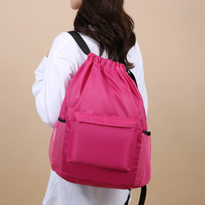 <b>Drawstring</b> <b>Backpack</b> Sports Outdoor Bag 20L Waterproof Large Capacity Gym Travel Bag Unisex Solid Color - Product Image 3