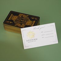 Tarjetas Personalizadas con su Diseño, Nombre, Identificación, Tarjetas de Visita, Impresión de Tarjetas de Presentación, Tarjetas de Agradecimiento con Lámina Dorada para Pequeñas Empresas