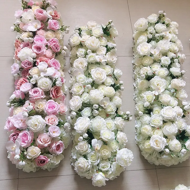 MSFAME ภาพแต่งงาน โต๊ะพวงมาลัยดอกไม้ยาว 1 ม. รองชนะเลิศอันดับตารางดอกไม้สีชมพู