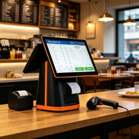 Caisse enregistreuse tactile tout-en-un avec écran tactile capacitif 10 points, compatible Windows 10/11 et Android, et Wi-Fi 6