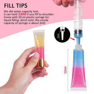 Wholesale Custom Empty <b>Plastic</b> Squeeze Lipgloss Eye Cream Lotion <b>Tube</b> Multiple Brush Head Soft Cosmetic Packaging Slender <b>Tube</b> - Product Image 4
