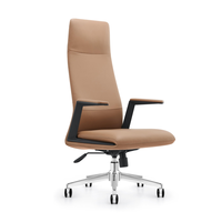 Chaise de bureau exécutive en cuir - pivotante, confortable, design moderne, base en métal, vente en gros, usage commercial
