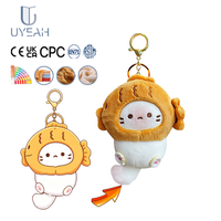 Porte-clés en peluche chat de dessin animé doux UYEAH OEM/ODM CE CPC EN71, cadeau personnalisé avec logo, mascotte animale, jouet en peluche chat