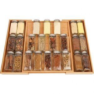 Extendable <b>Kitchen</b> <b>Storage</b> Rack Bamboo Spice Racks Drawer Organizer Bamboo Spice Rack in Drawer - Product Image 1