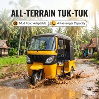 Tuk-Tuk motorisé pour passagers, taxi pour trajets courts, 6 passagers, carrosserie fermée, stock disponible, entrepôt Accra, Ghana, Congo-Kinshasa