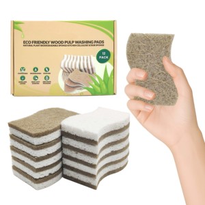 Kratz feste Kokosnussholz-Zellstoff-Peeling-Küchen schwämme Set Umwelt freundliche Geschirrspül-Reinigungs schwämme - Product Image 1