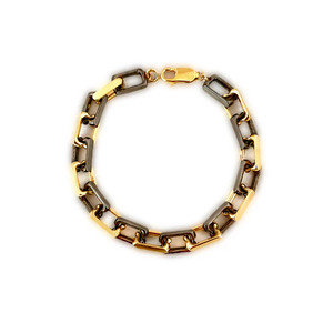 RAISED <b>BOX</b> BRACELET Luxury Handcrafted <b>Box</b> Link Design Elevated Structure High Polish Statement Wristwear Modern - Product Image 6