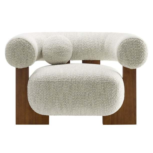 Modern Round Upholstered Armchairs Accent Chairs