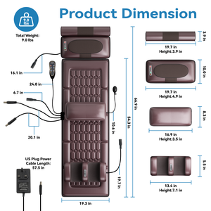 Neue PMA Elektrische Infrarot-Massagematte Luftpolster-Roller Ganzkörper-Airbag Vibrations-Streckungs-Druckmassagematte PU-Material - Product Image 2